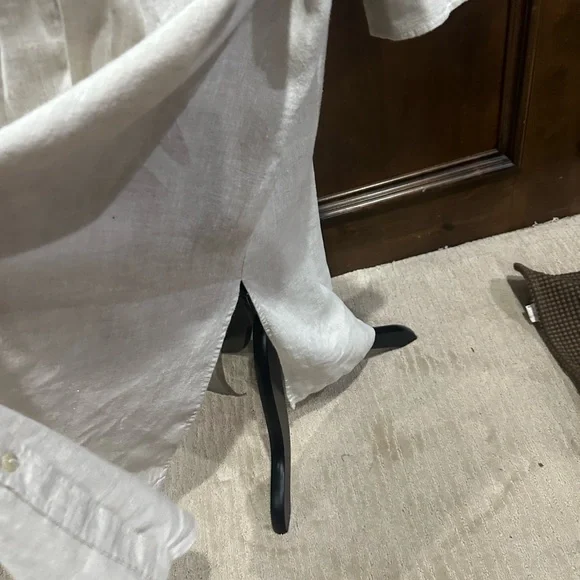 SIZE XL Fifteen Twenty Tan Cream Mandarin Collar Shirt Dress - Picture 6 of 10